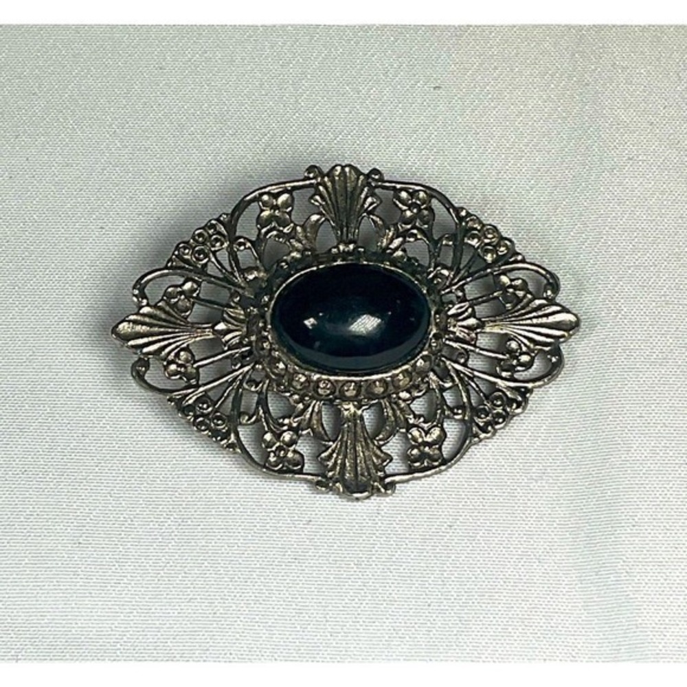 Vintage Mid-Century Silver Plated Brooch Pin